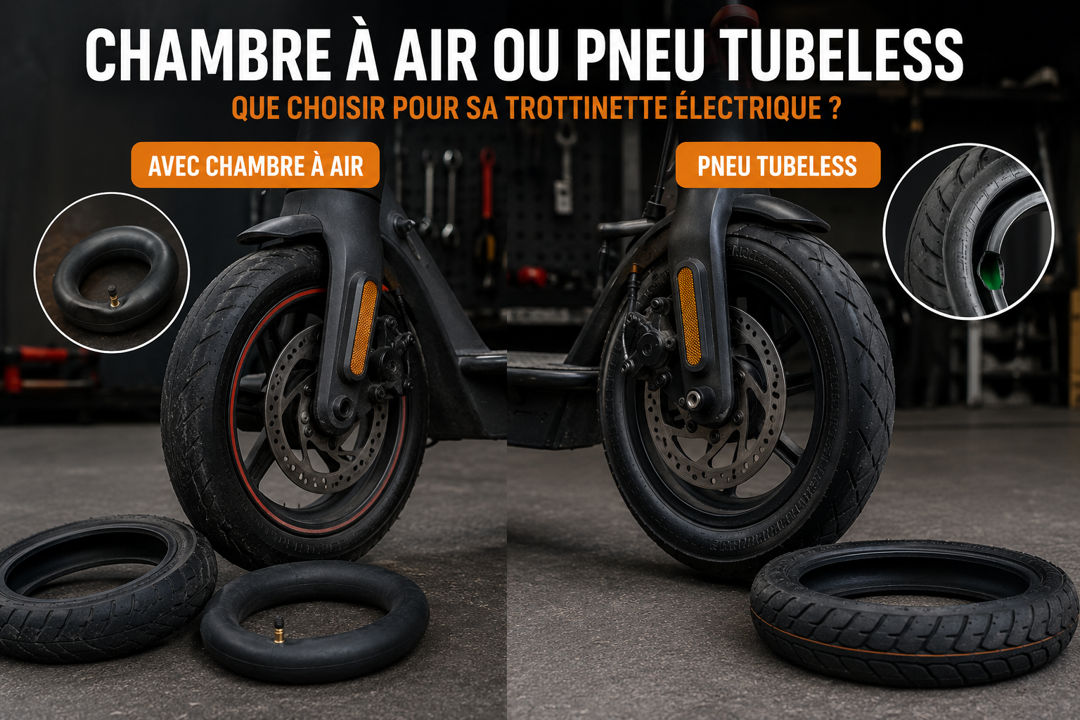 Chambre à air ou pneu tubeless : que choisir pour sa trottinette électrique ?