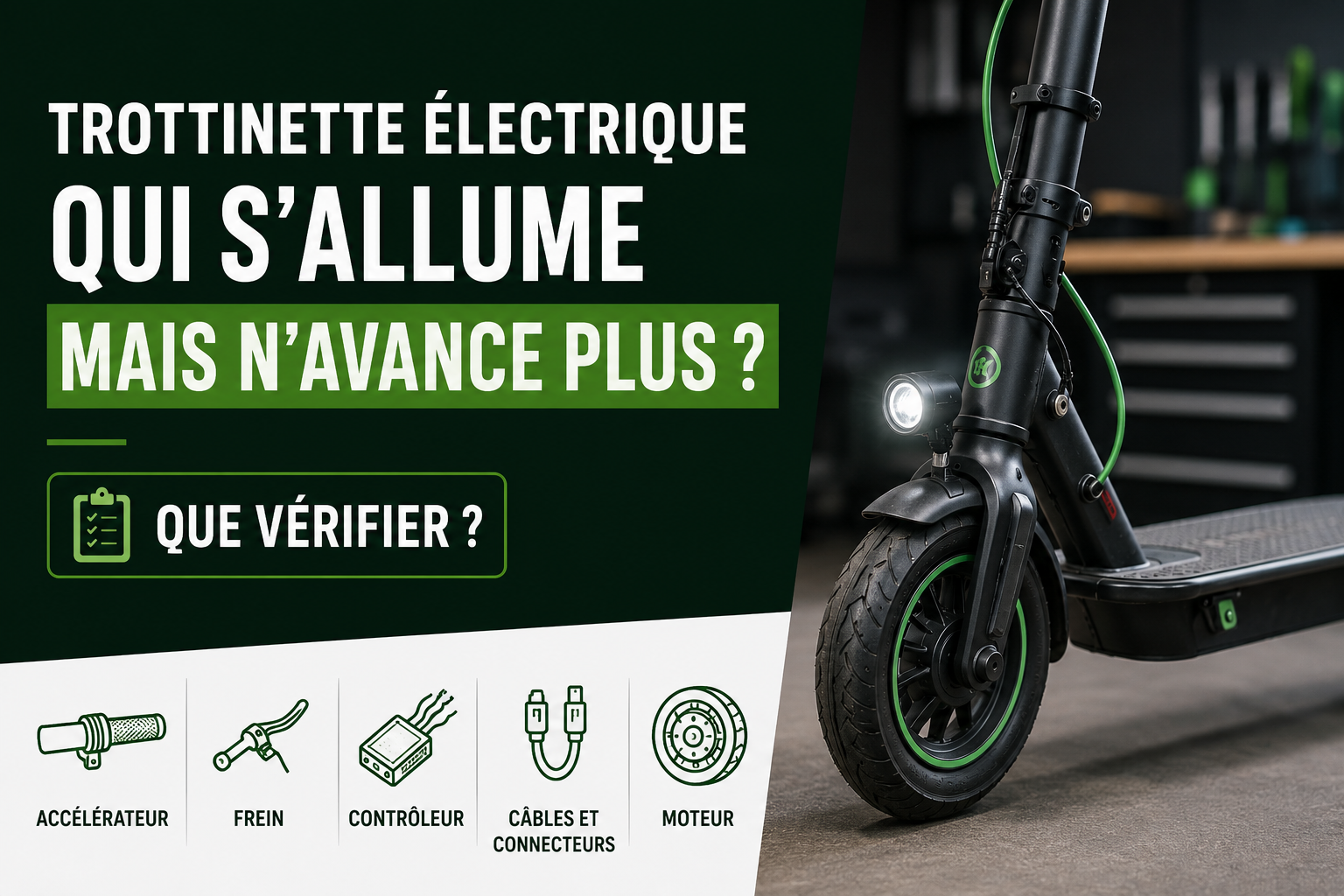 Trottinette électrique qui s’allume mais n’avance plus : que vérifier ?